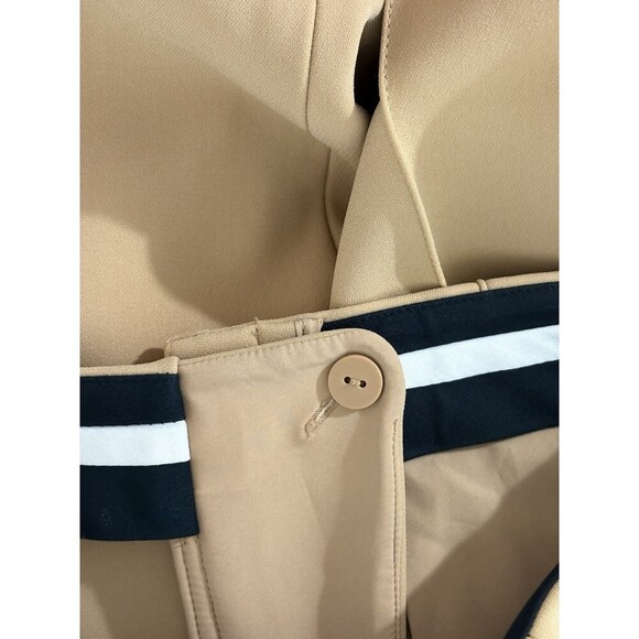 Diane von Furstenberg Women High Rise Pleated Straight Slacks Camel S4 Heavy Wtg - Picture 12 of 16